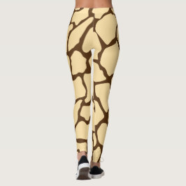 Bruine Giraffe Patroon – Minimalistisch Dierprint Leggings
