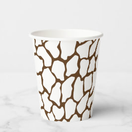 Bruine Giraffe Patroon – Minimalistisch Dierprint Papieren Bekers