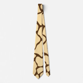 Bruine Giraffe Patroon – Minimalistisch Dierprint Stropdas