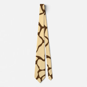 Bruine Giraffe Patroon – Minimalistisch Dierprint Stropdas