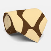 Bruine Giraffe Patroon – Minimalistisch Dierprint Stropdas (Opgerold)