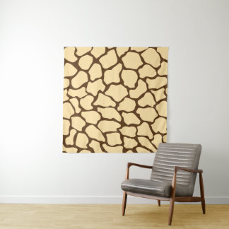 Bruine Giraffe Patroon – Minimalistisch Dierprint Wandkleed