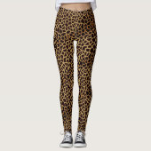 Bruine Giraffe Safari Print Leggings (Voorkant)
