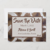Bruine Giraffe Sla de datumkaart op Save The Date (Voorkant)