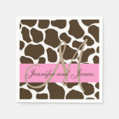 Bruine Giraffe Spots Leuke Trouwpapier servetten (Voorkant)