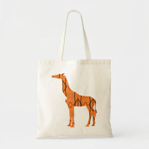 Bruine giraffe tote bag