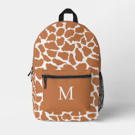 Bruine Giraffeprint Monogram Rugzak