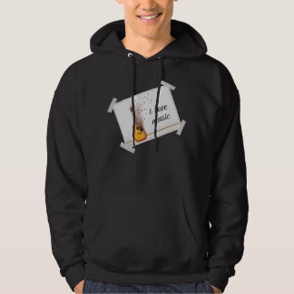 bruine gitaarmuziek met muziek hoodie