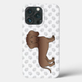 Bruine gladharige Dachshund Mopshond Illustratie Case-Mate iPhone Case (Achterkant)