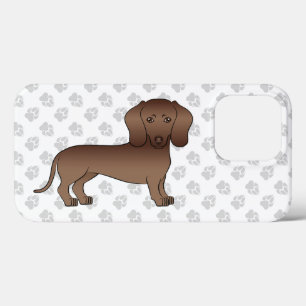 Bruine gladharige Dachshund Mopshond Illustratie Case-Mate iPhone Case