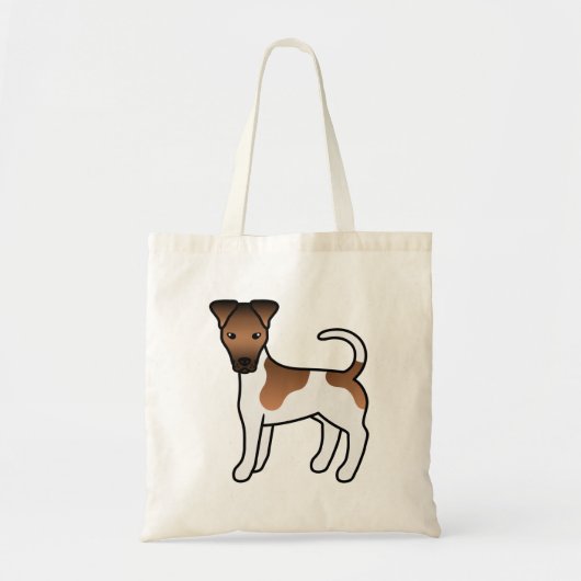Bruine Gladharige Foxterriër Schattige Cartoon Hon Tote Bag (Voorkant)