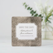 Bruine glamour luipaardprint save the date kaart (Staand voorkant)