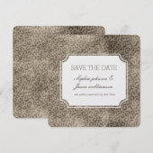 Bruine glamour luipaardprint save the date kaart (Voorkant / Achterkant)