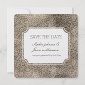 Bruine glamour luipaardprint save the date kaart (Voorkant)