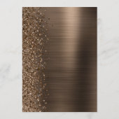 Bruine Glitter Borstelmetaal Script Bruiloft Menu (Achterkant)