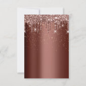 Bruine glitter Drift Roos Birthday Gold Confetti Kaart (Achterkant)