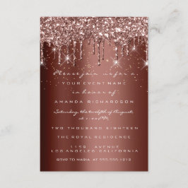 Bruine glitter Drift Roos Birthday Gold Confetti Kaart