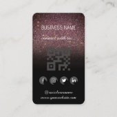Bruine glitter - Social Media QR Code Visitekaartj Visitekaartje (Voorkant)