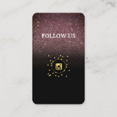 Bruine glitter - Social Media QR Code Visitekaartj Visitekaartje (Achterkant)