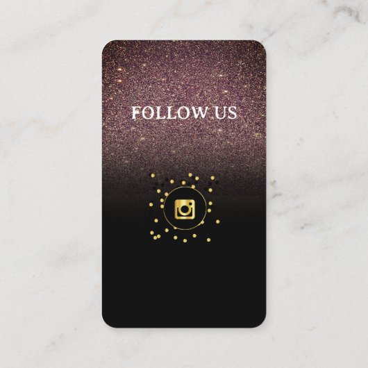 Bruine glitter - Social Media QR Code Visitekaartj Visitekaartje (Achterkant)