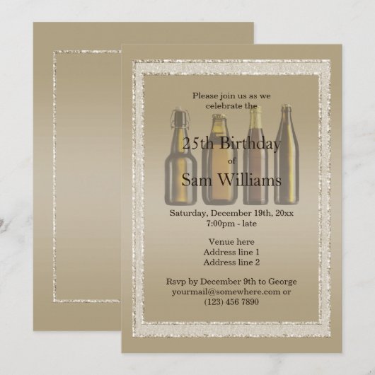 Bruine glitters en bruinbier kaart (Voorkant / Achterkant)