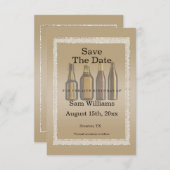 Bruine glitters en bruinbier save the date (Voorkant / Achterkant)