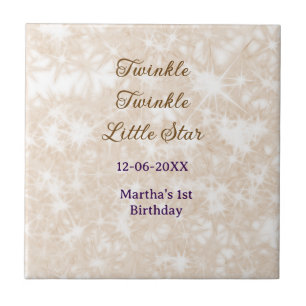 Bruine glitters glinster glinster kleine ster verj tegeltje