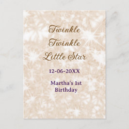 Bruine glitters glinster kleine ster verjaardag briefkaart