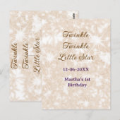 Bruine glitters twinkel twinkel kleine ster verjaa briefkaart (Voorkant / Achterkant)