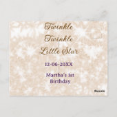 Bruine glitters twinkel twinkel kleine ster verjaa briefkaart (Achterkant)