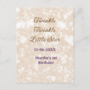 Bruine glitters verjaardag twinkel twinkel ster briefkaart