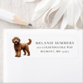 Bruine Goldendoodle Retouradreslabel Etiket (Insitu)