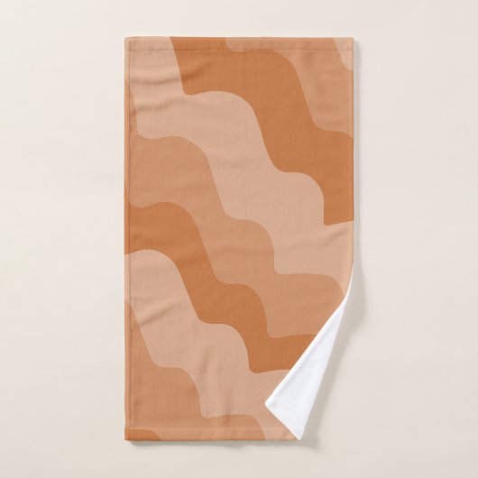 Bruine golvende oceaangolven gradiënt bad handdoek (Handdoek)