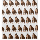 Bruine Gorilla Ontwerp Douchegordijn (Voorkant)