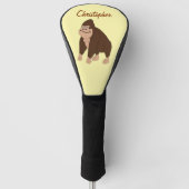 Bruine Gorilla Ontwerp Golfheadcover (Voorkant)