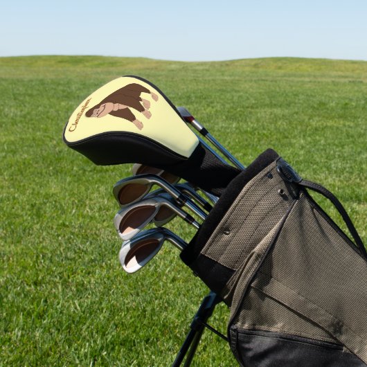 Bruine Gorilla Ontwerp Golfheadcover (Insitu)