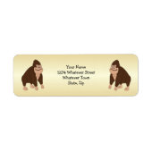Bruine Gorilla Ontwerp Retouradres Etiket (Voorkant)