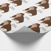 Bruine Gorilla Ontwerp Verjaardagsverpakkings Papi Cadeaupapier (Hoek)