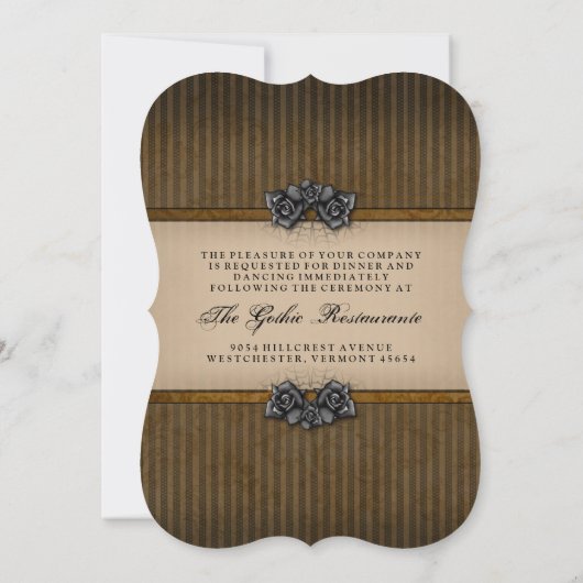 Bruine Gotische Vleermuizen Halloween Bruiloft REC Kaart (Achterkant)