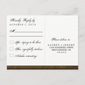 Bruine Gotische Vleermuizen & Rozen RSVP Matching  Uitnodiging Briefkaart (Achterkant)