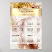 Bruine goud glitters aquarel prijstlijst poster (Voorkant)