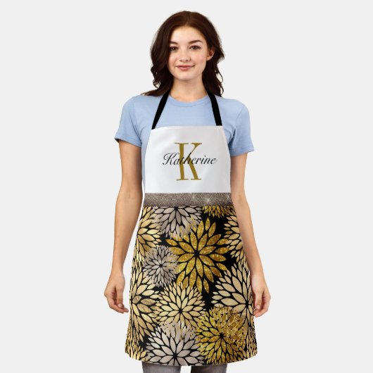 bruine goudbloem schort (Gedragen)