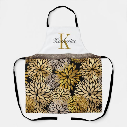 bruine goudbloem schort (Voorkant)