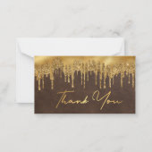 bruine gouddruppelaar bedankt bruiloft notitiekaartje (Voorkant)