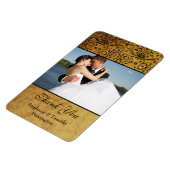  bruine gouden ddvogel bruiloft bedankt magneet (Linkerzijde)