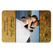  bruine gouden ddvogel bruiloft bedankt magneet (Horizontaal)