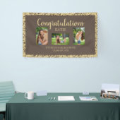 Bruine Gouden Glitter Afstudeerfeest Fotobanner Spandoek (Beurs)