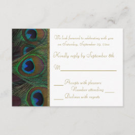 Bruine, Gouden Pauwveren RSVP Kaart