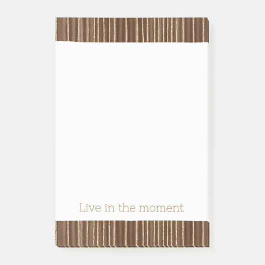 Bruine Gouden Strepen Post-it® Notes (Voorkant)