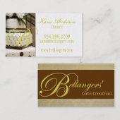 Bruine goudpaardcake visitekaartje (Voorkant / Achterkant)